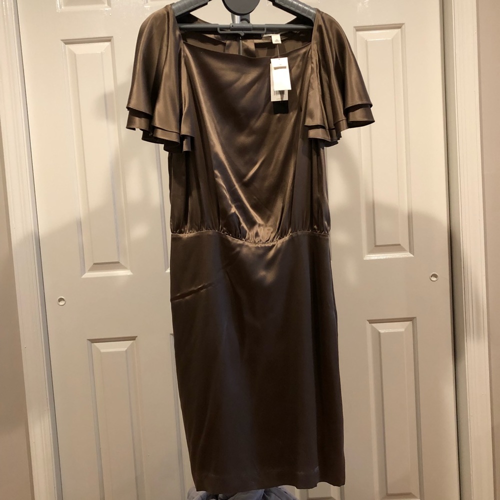 NWT Banana Republic Bronze Satin Cocktail Dress